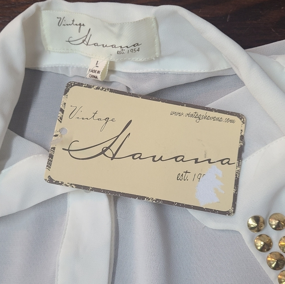 NWT Havana Stud Button Down Shirt - Picture 5 of 10